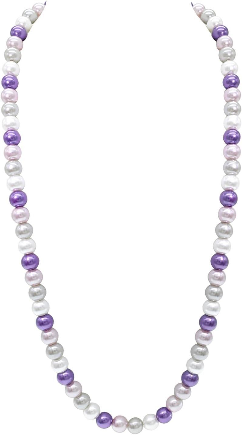 WEWE Pearl Choker Necklace for Women AAA+ Simulated Shell Pearl Necklace Strand Variety Of Colors 10mm Pearls Length 17 Inches - Image 1